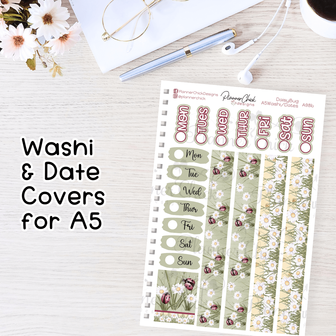 Daisy Bug ~ A5 Washi & Date Covers