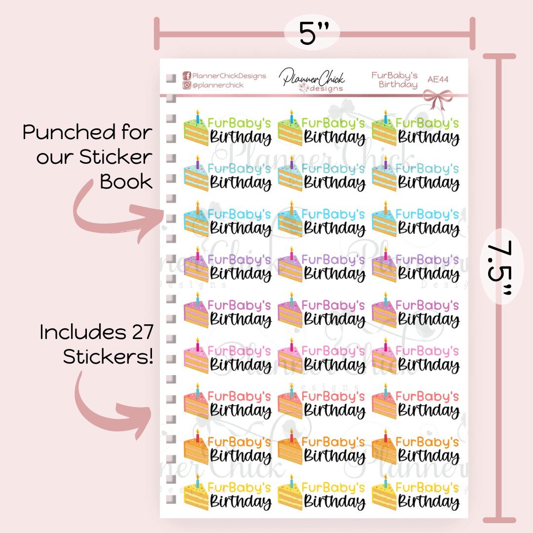Fur Baby's Birthday Planner Stickers