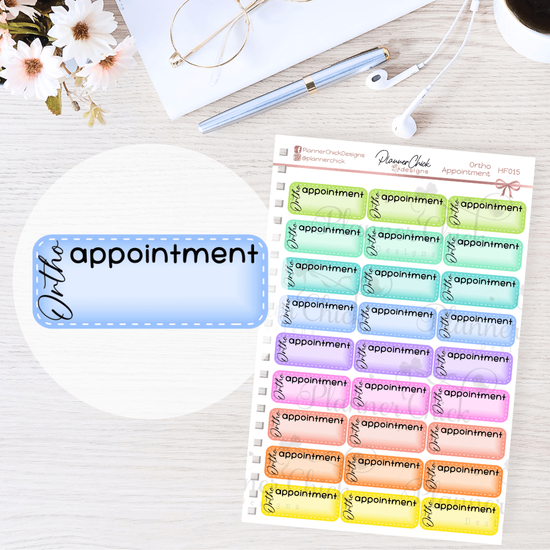 Ortho Appointment Planner Stickers
