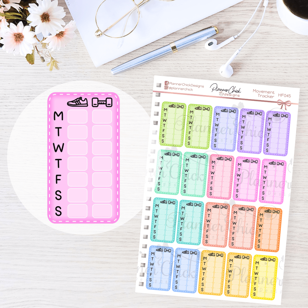 Movement Tracker Planner Stickers