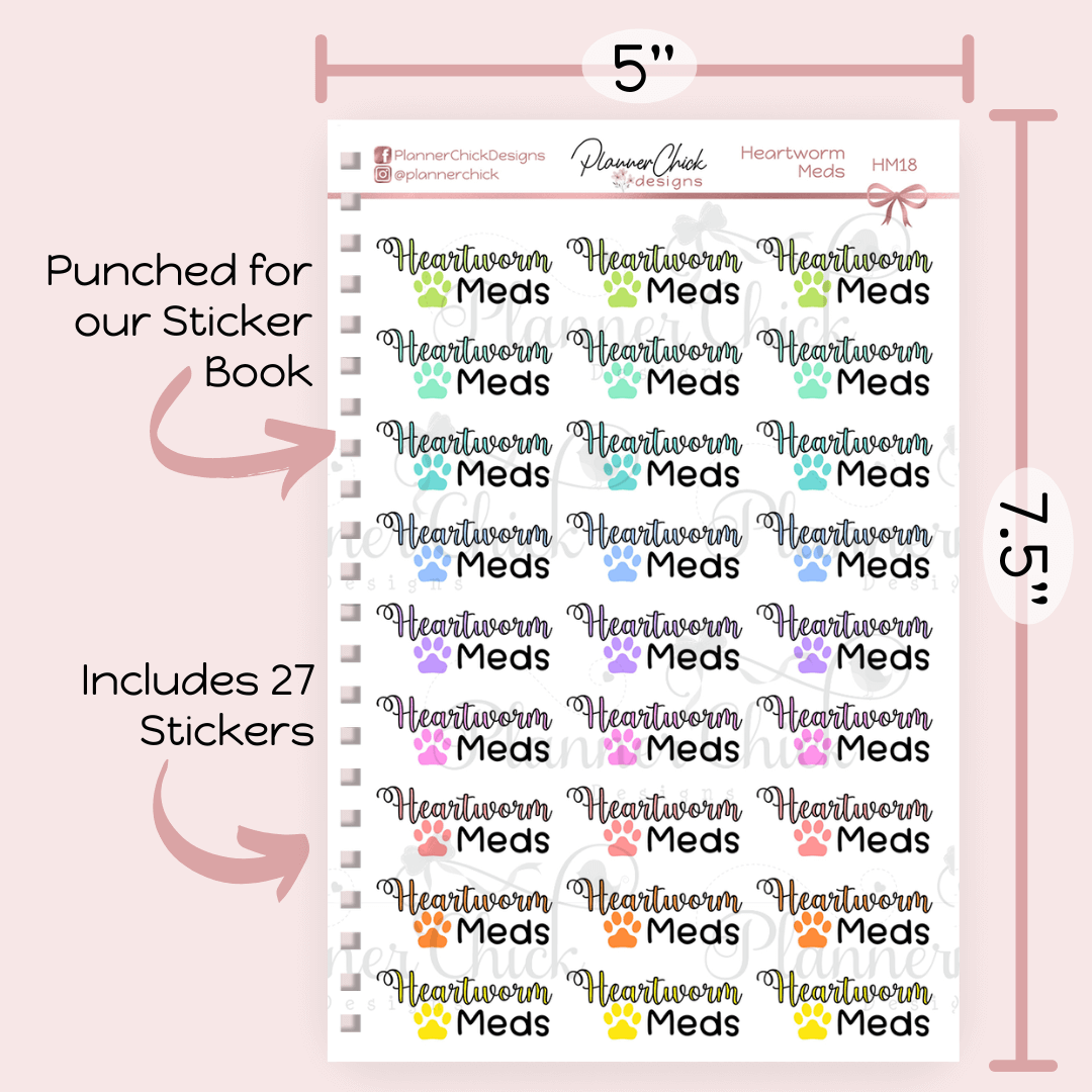 Heartworm Medication Planner Stickers