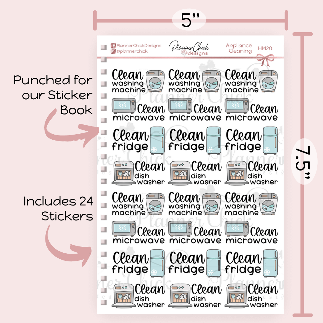 Appliance Cleaning Planner Stickers