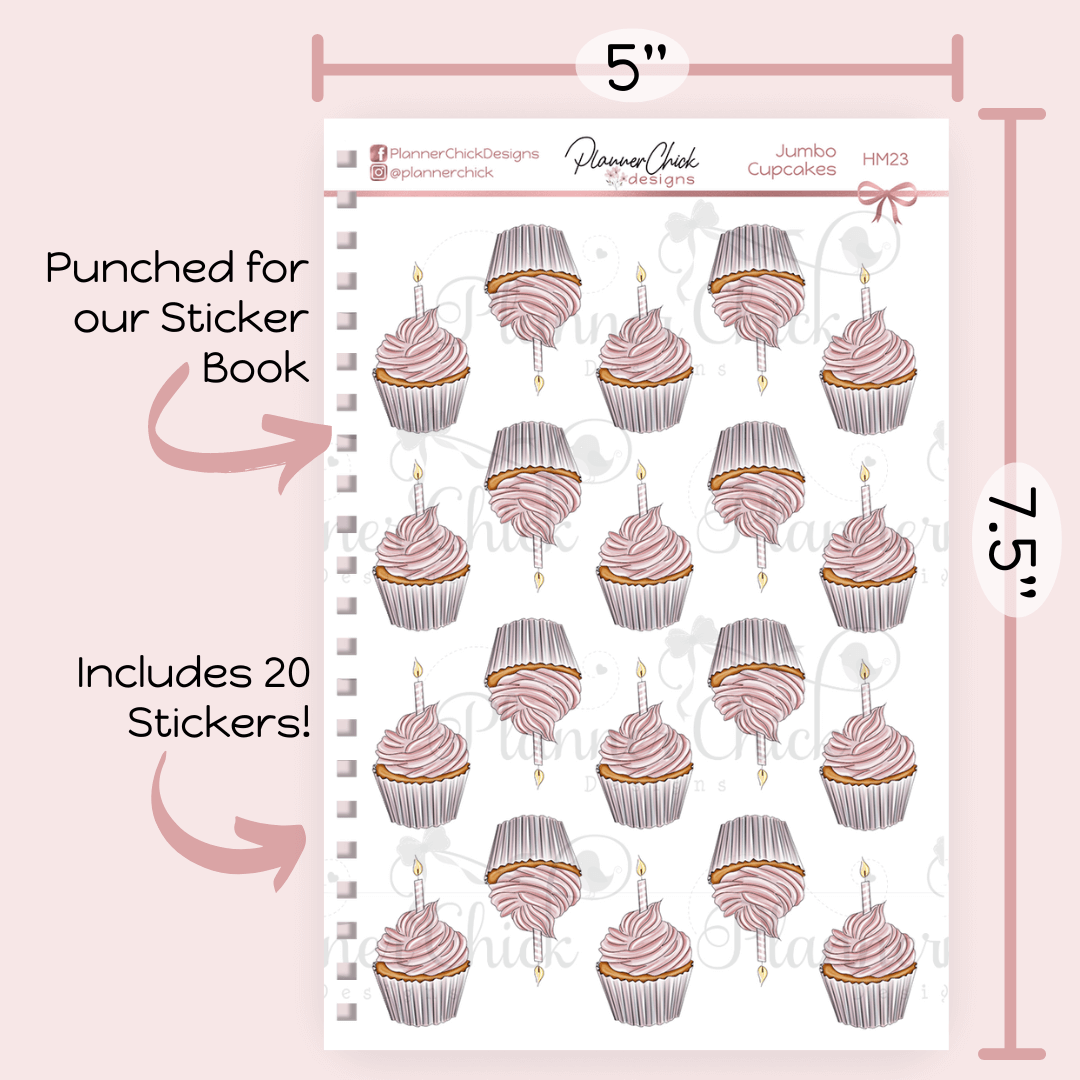 Jumbo Cupcakes Planner Stickers