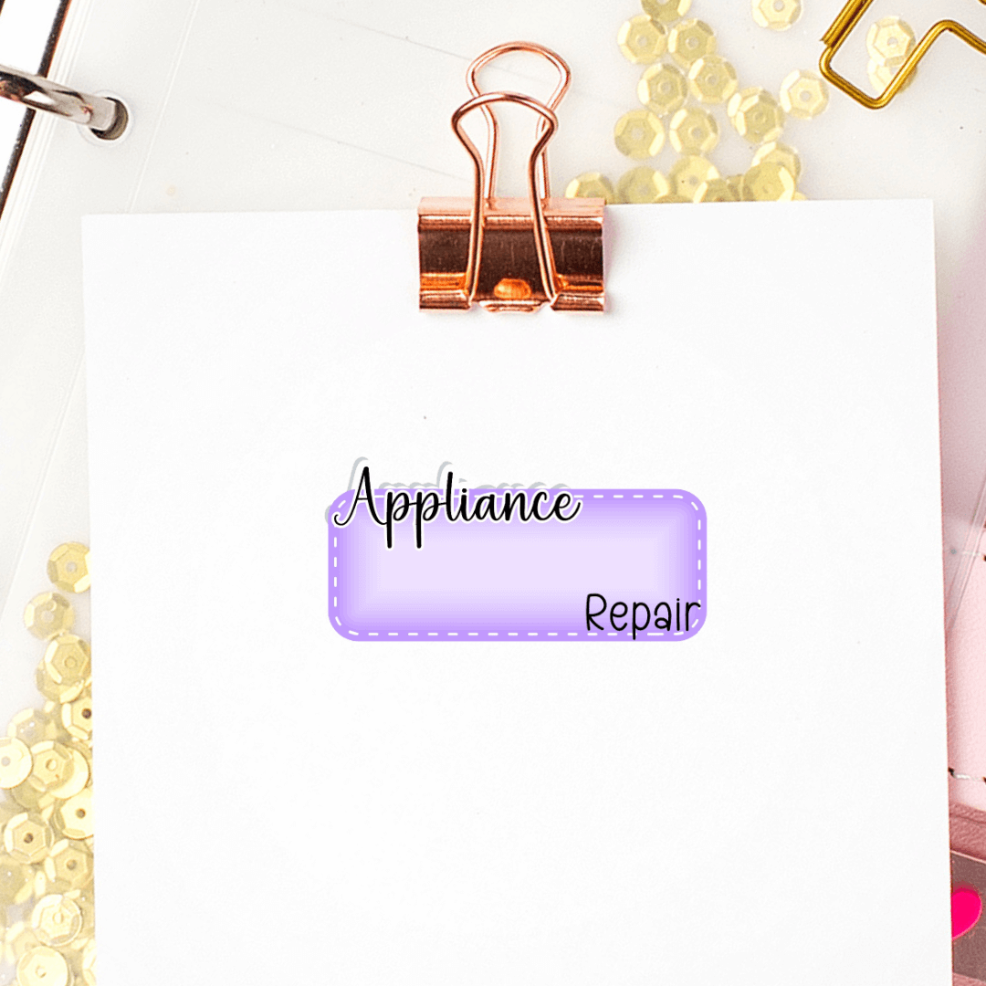 Appliance Repair & Maintenance Planner Stickers