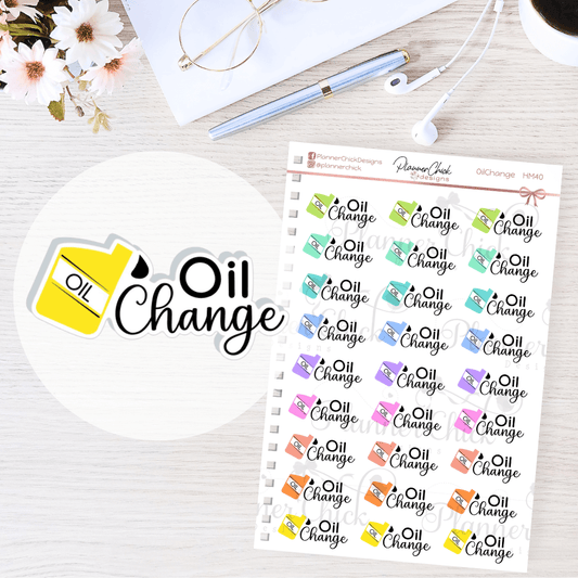 Oil Change Planner Stickers