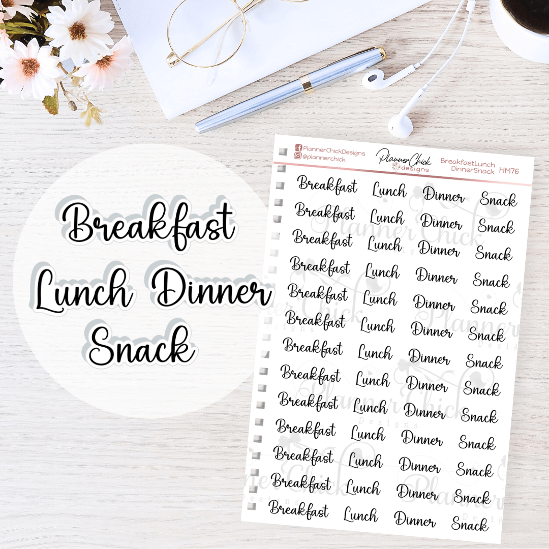 Breakfast, Lunch, Dinner & Snack Planner Stickers