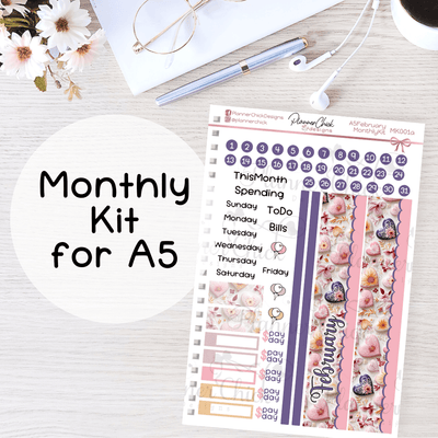 Monthly & Dashboard Kits ~ Porcelain Hearts (for February)