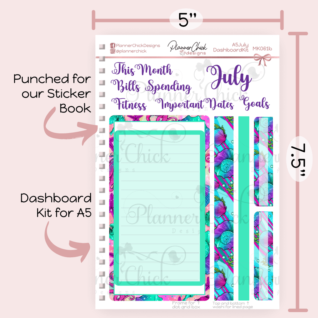Monthly & Dashboard Kits ~ Sea Life (for July)