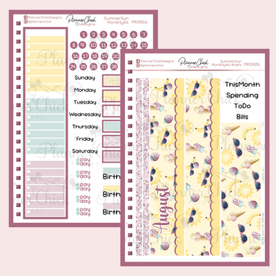 Monthly & Dashboard Kits ~ Summer Sun (for August)