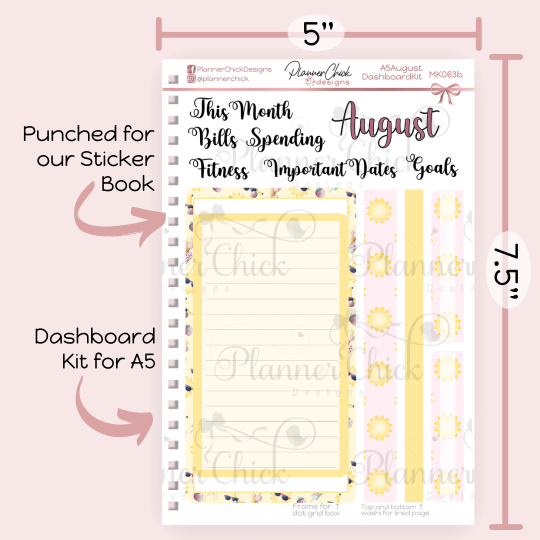 Monthly & Dashboard Kits ~ Summer Sun (for August)