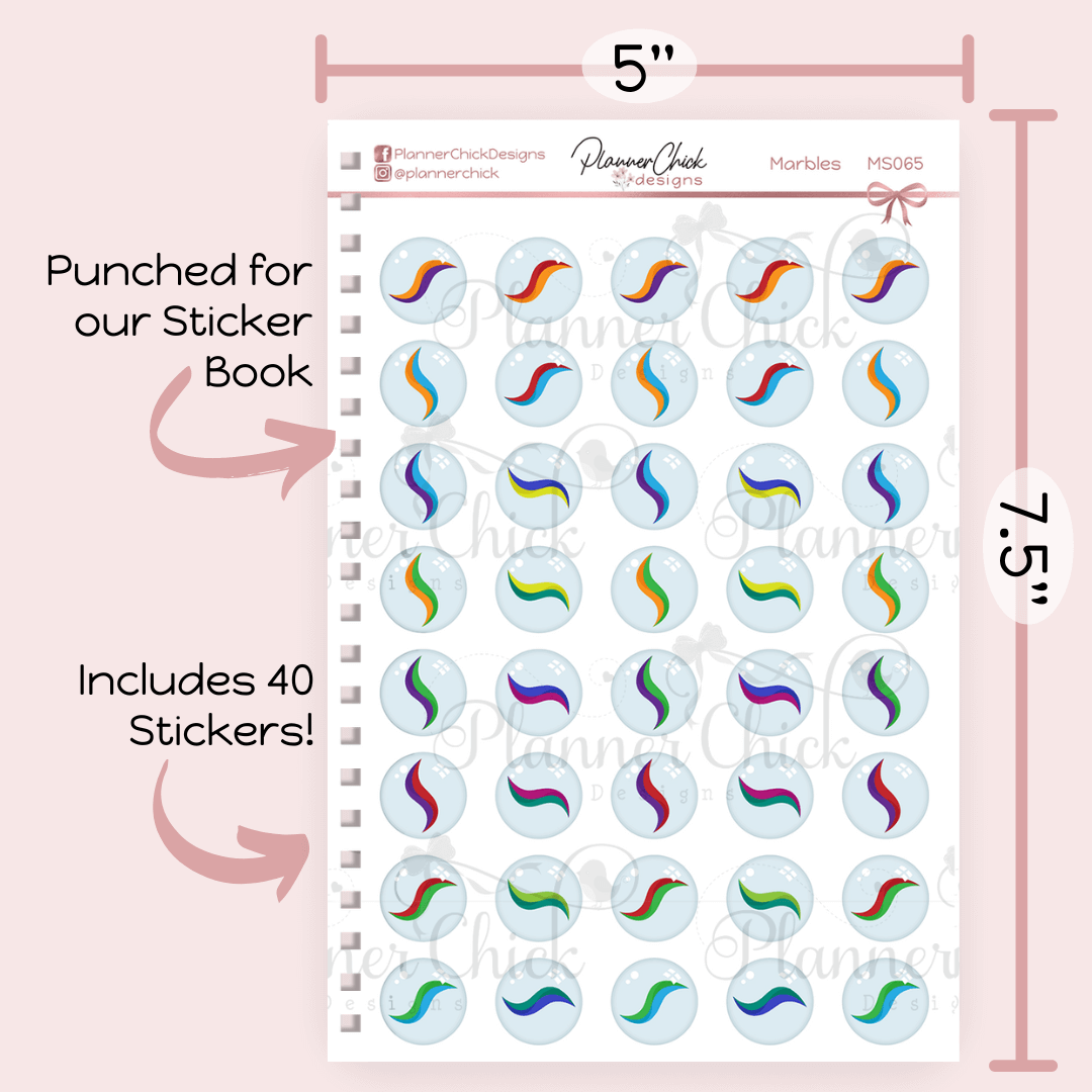 Mason Jar and Marbles Planner Stickers