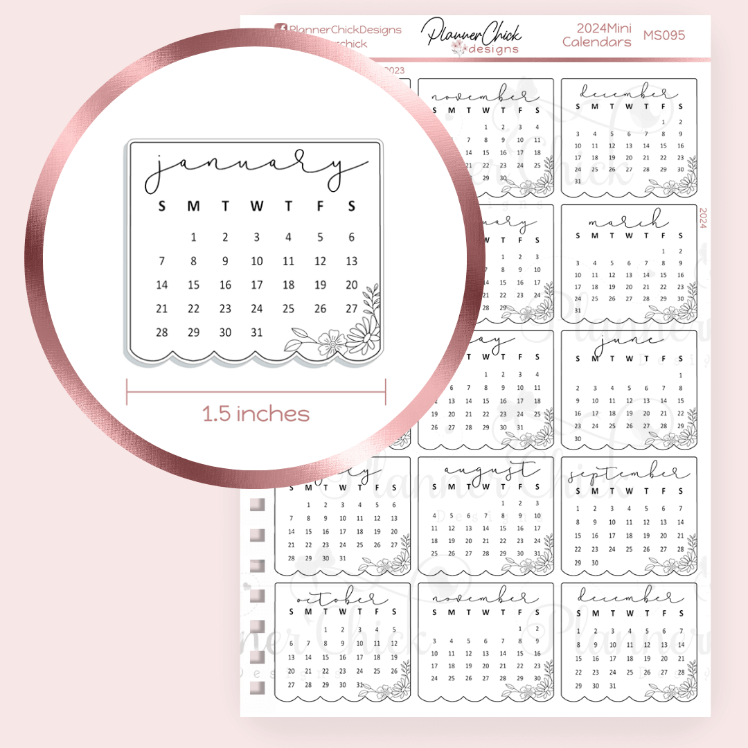 Mini Calendar Planner Stickers – PlannerChickDesigns