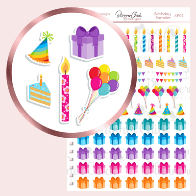 Birthday Icons Planner Stickers
