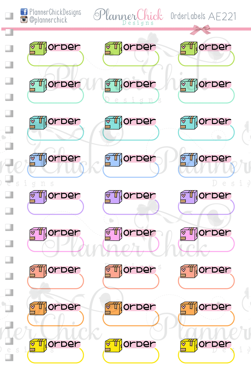 Order Reminder Planner Stickers