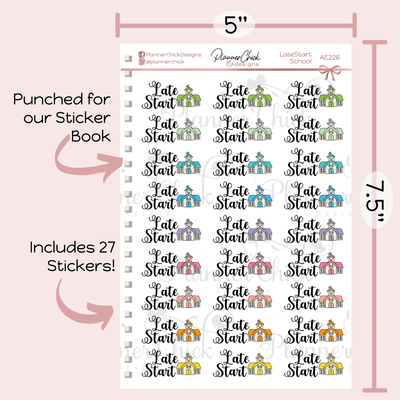 Late Start Planner Stickers