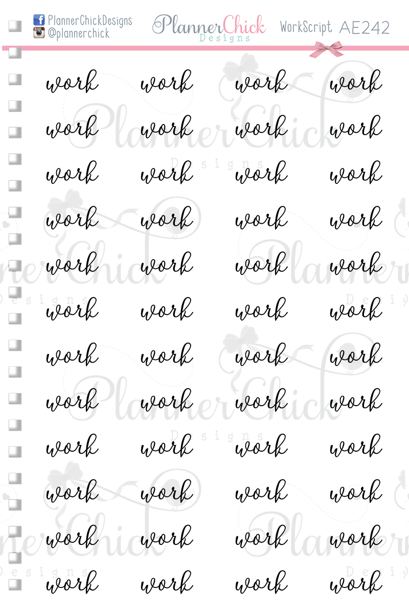 Work Script Planner Stickers