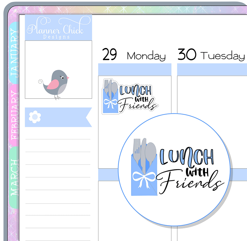 Lunch With Friends Planner Stickers