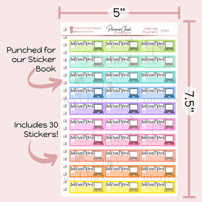 Internet Payment Planner Stickers