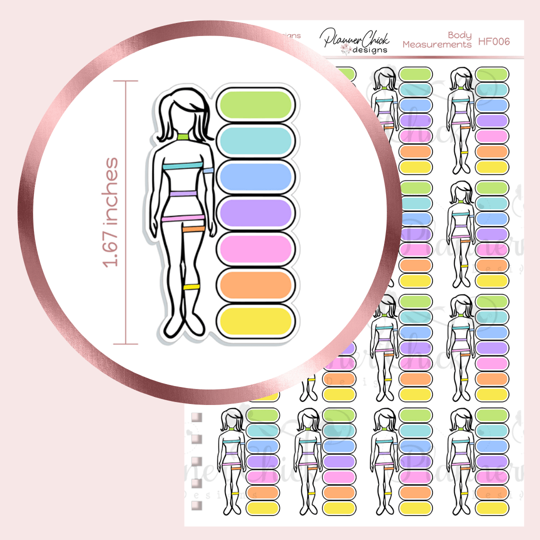 Body Measurements Planner Stickers