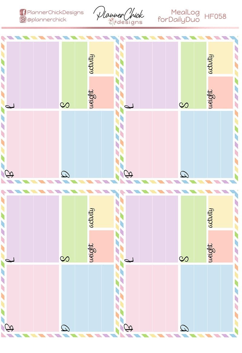 Meal Log Boxes for Daily Duo