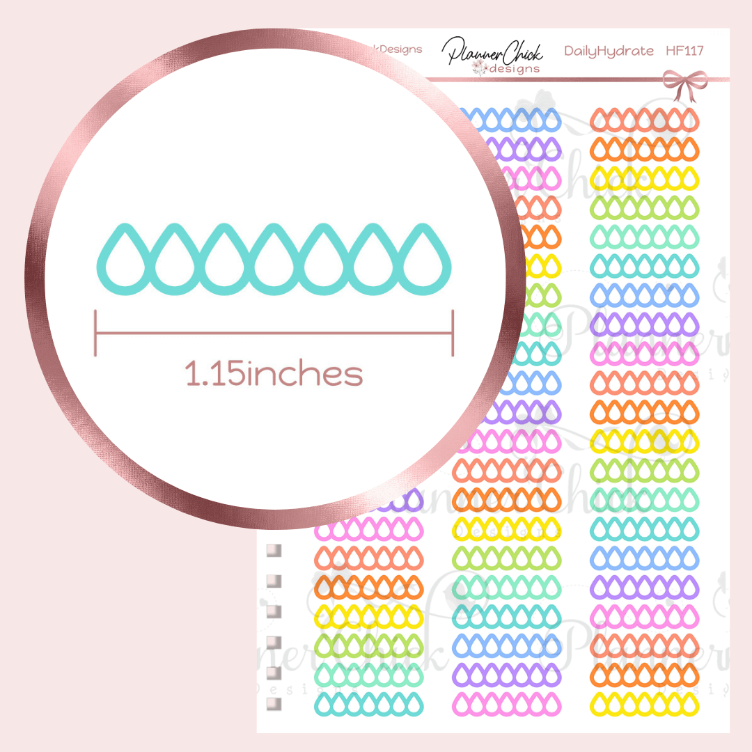 Daily Hydrate Planner Stickers