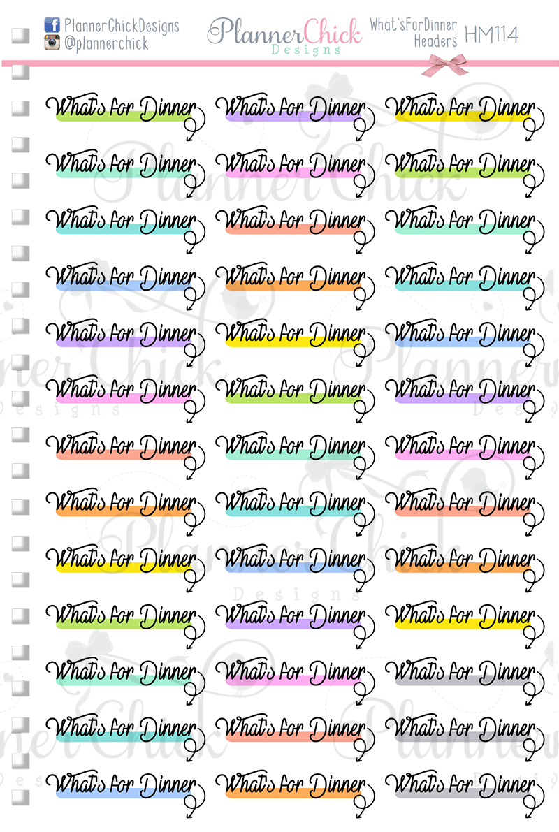 What's for Dinner Headers