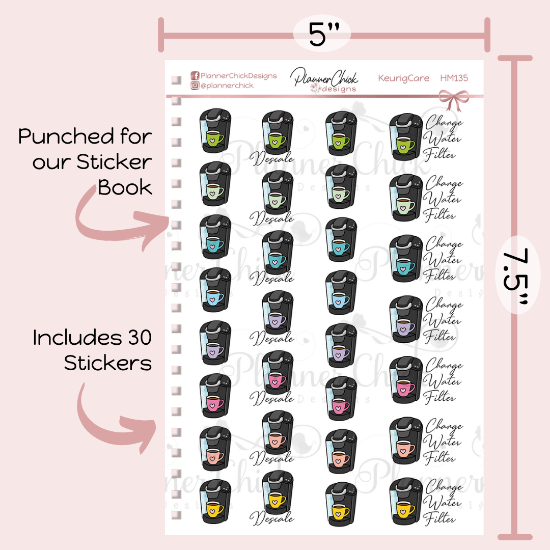 Keurig Care Planner Stickers