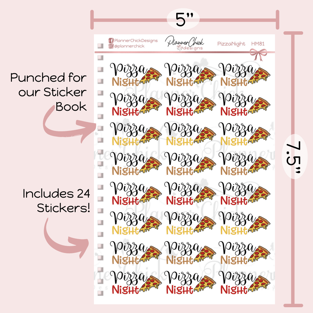 Pizza Night Planner Stickers