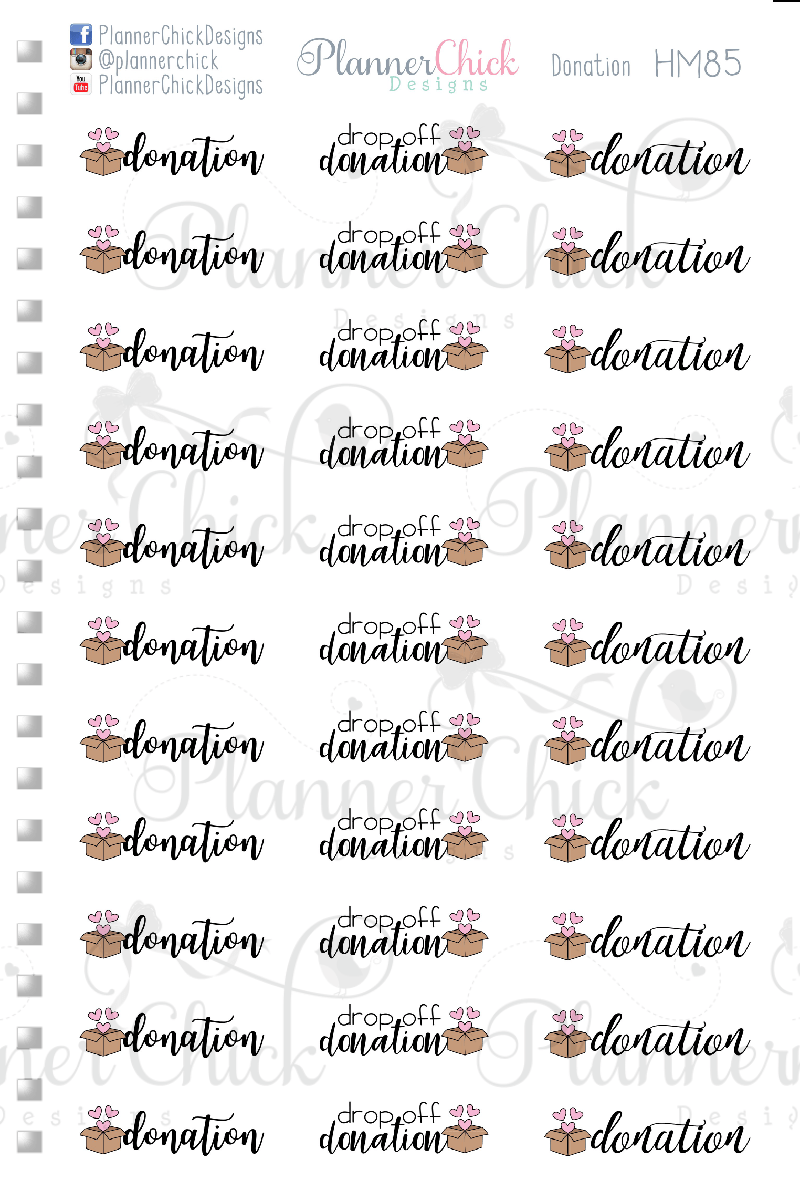 Donation Planner Stickers