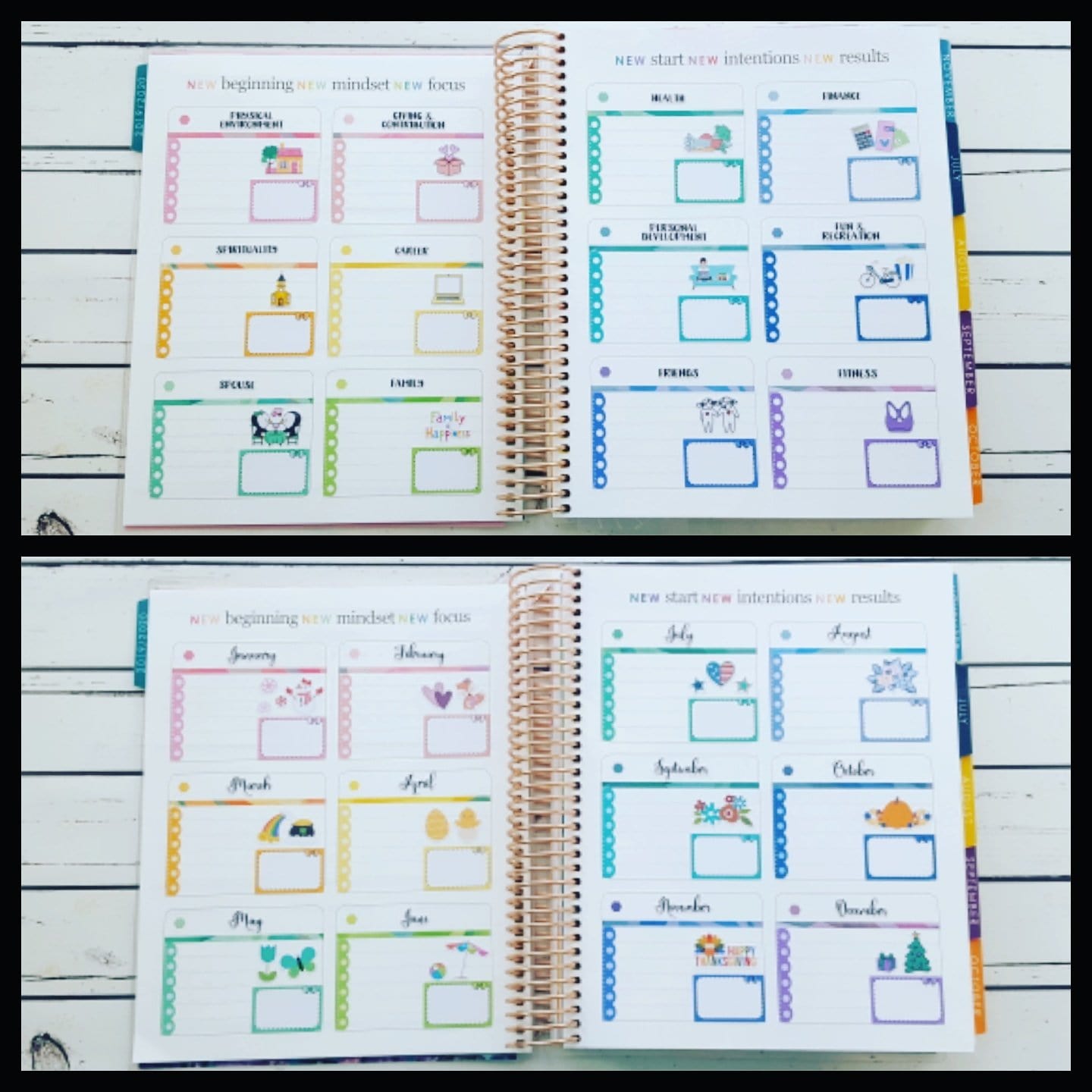 Yearly Kit ~ By the Month (TWO sheets)