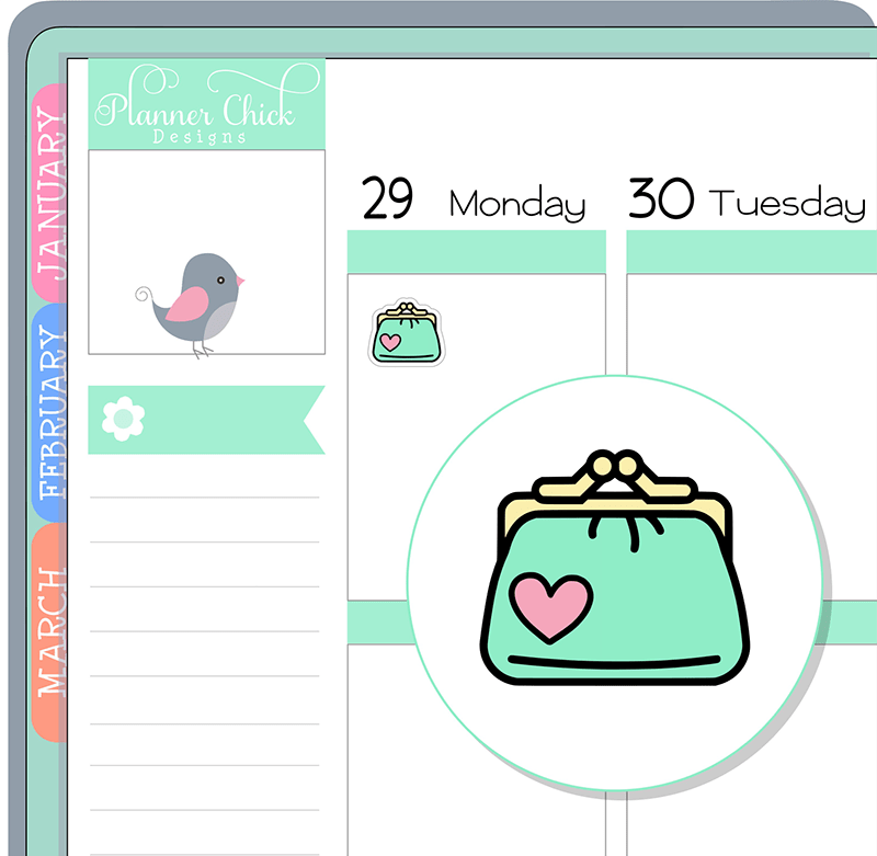 Mini Stickers ~ Coin Purse