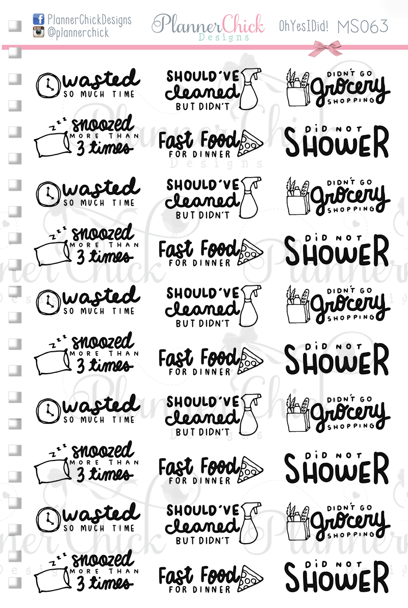 Oh Yes I Did! Planner Stickers