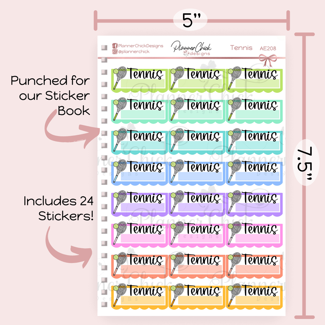 Tennis Planner Stickers