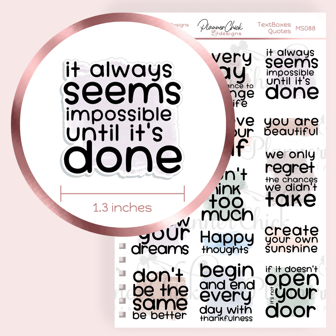 Watercolor Quotes Planner Stickers