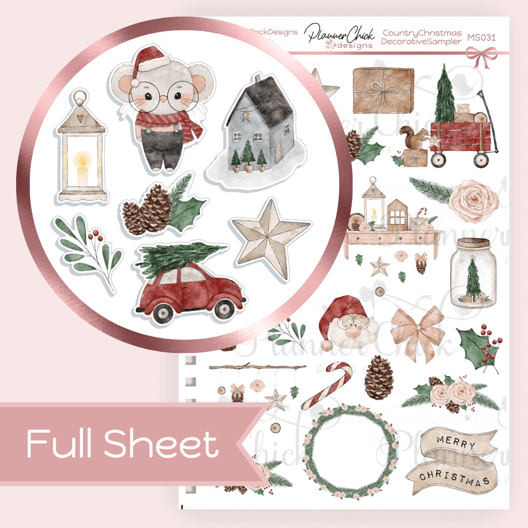 Country Christmas ~ Decorative Sampler (FULL SHEET!)