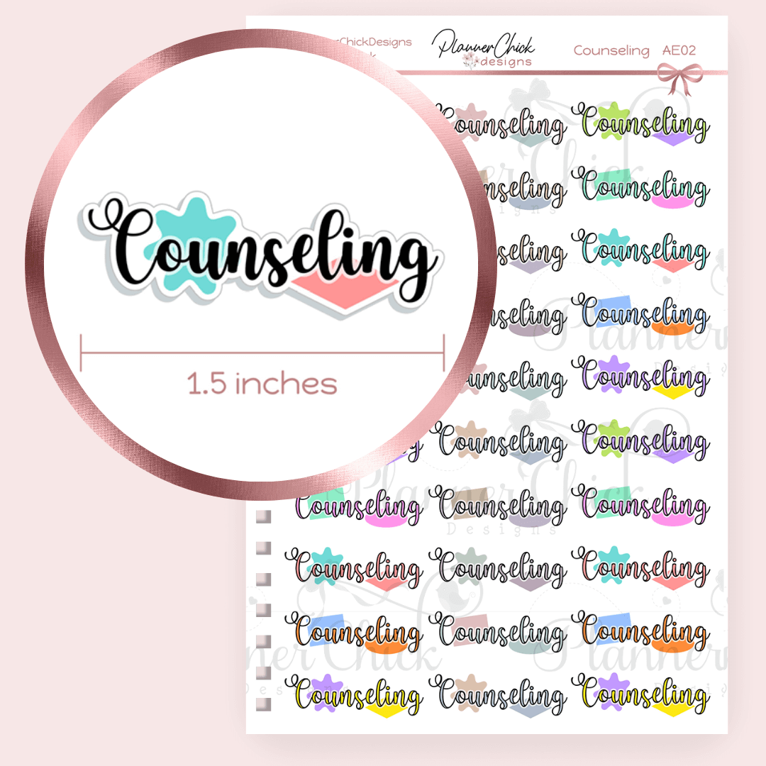 Promotes Counseling Sticker Counseling Planner Stickers – PlannerChickDesigns