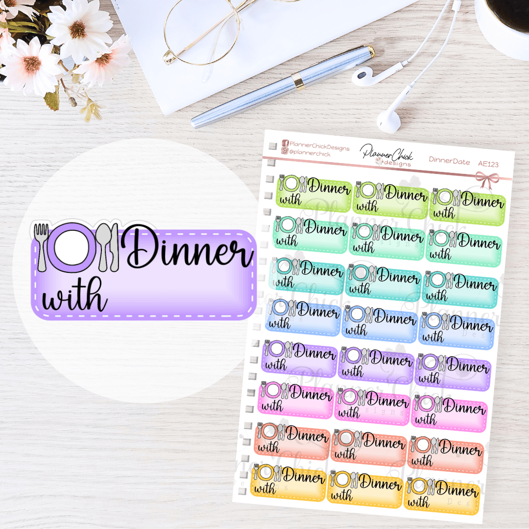 Dinner With ___ Planner Stickers