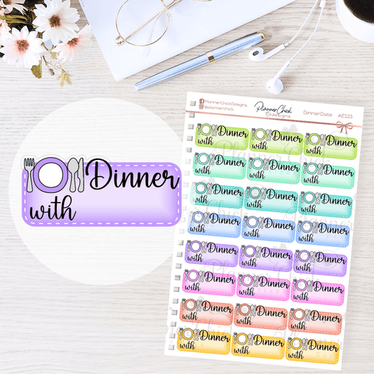 Dinner With ___ Planner Stickers