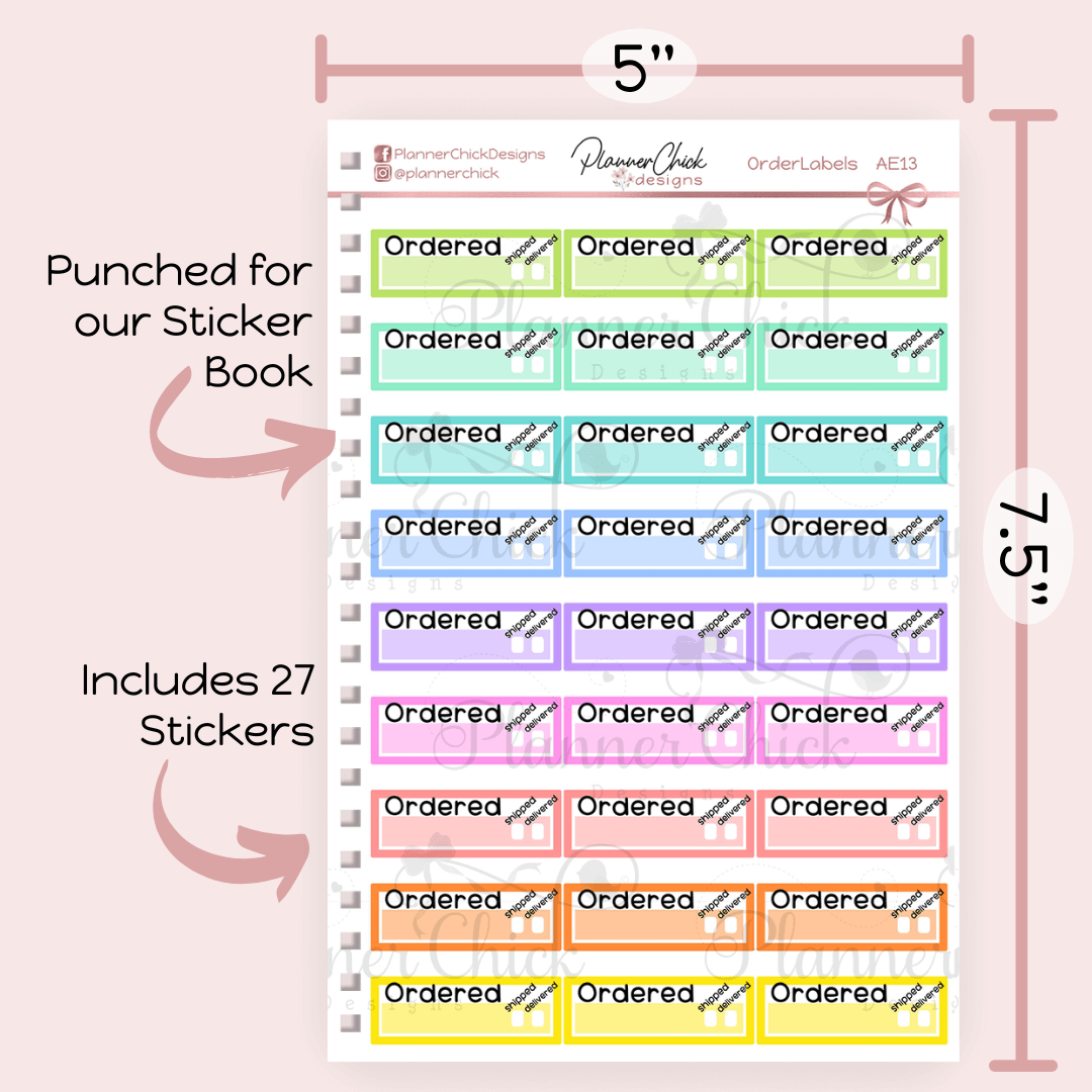 Order Labels Planner Stickers