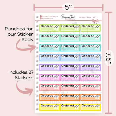 Order Labels Planner Stickers