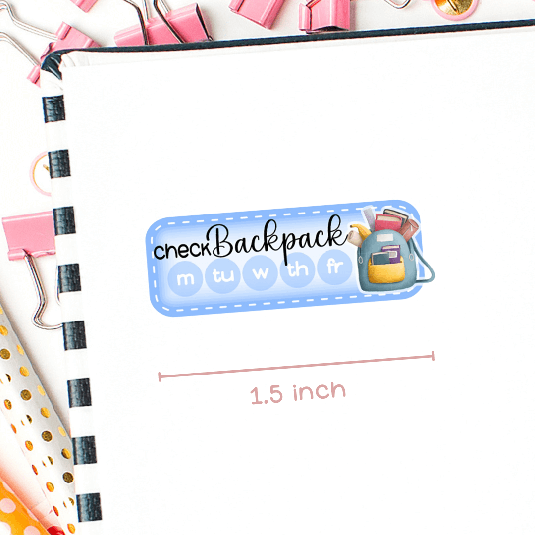 Check Backpack Habit Checklist – PlannerChickDesigns