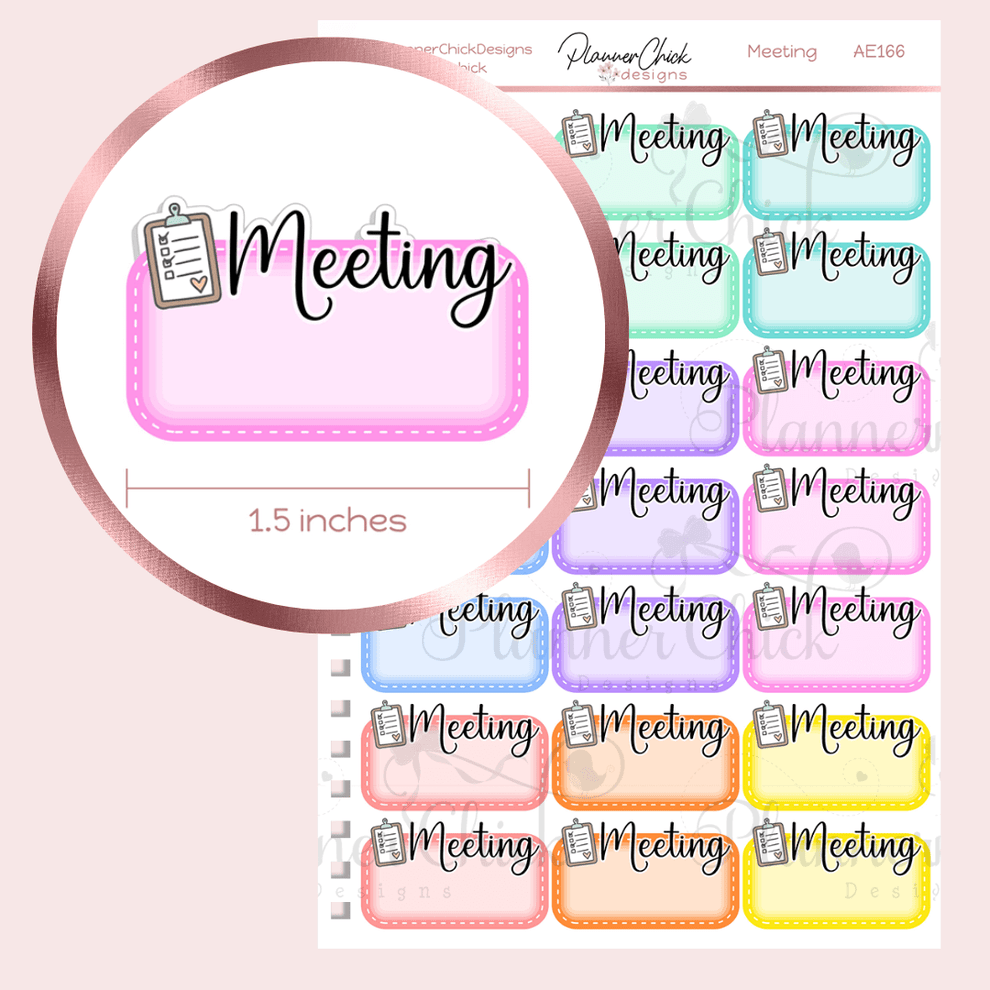 Meeting Planner Stickers – PlannerChickDesigns