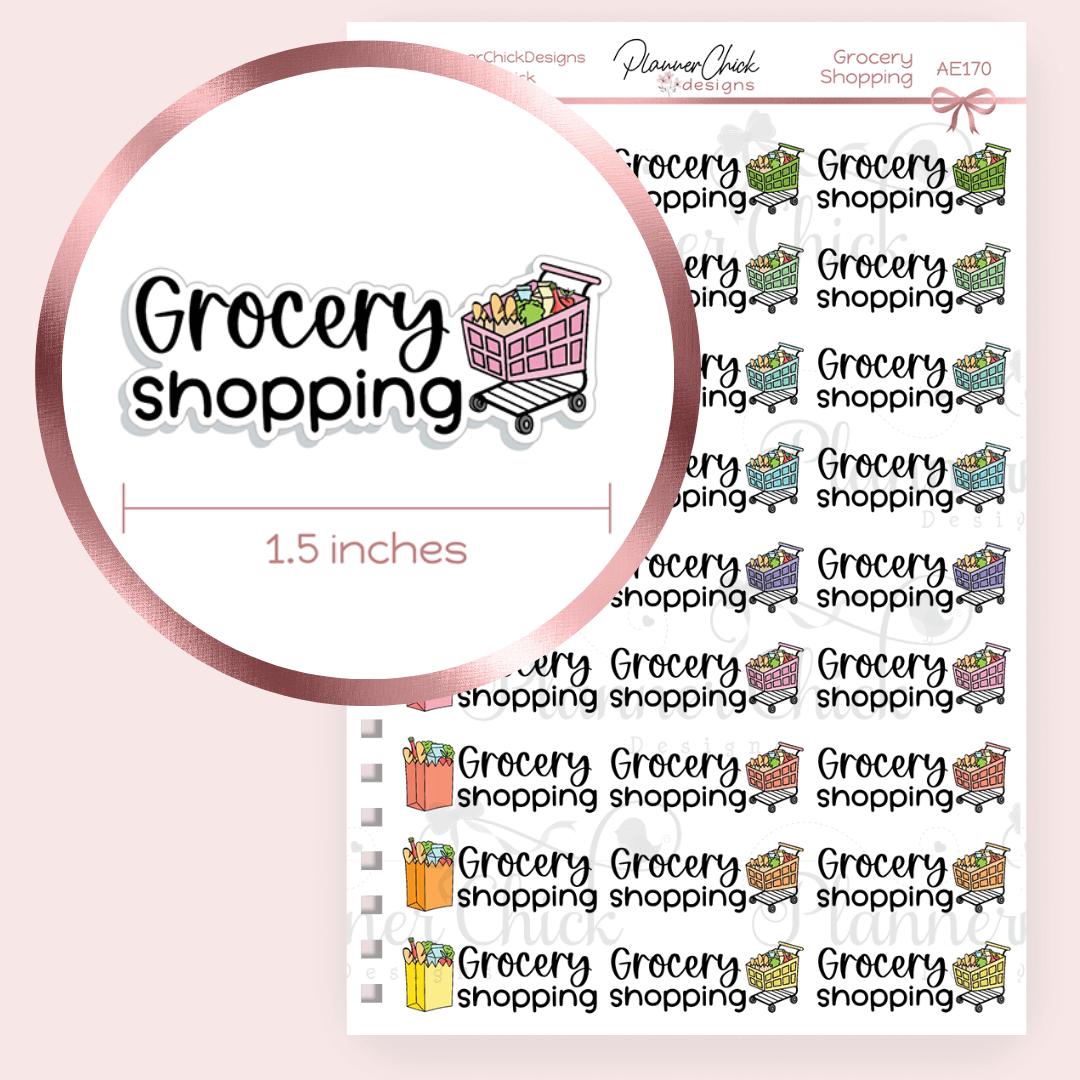 Grocery Shopping Planner Stickers – PlannerChickDesigns