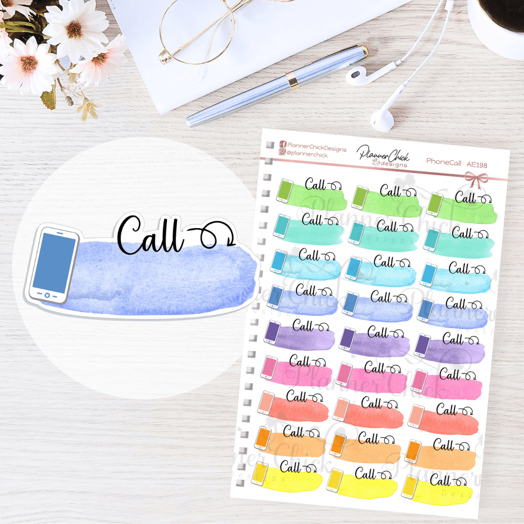 App! Call Sticker Phone Call Planner Stickers – PlannerChickDesigns