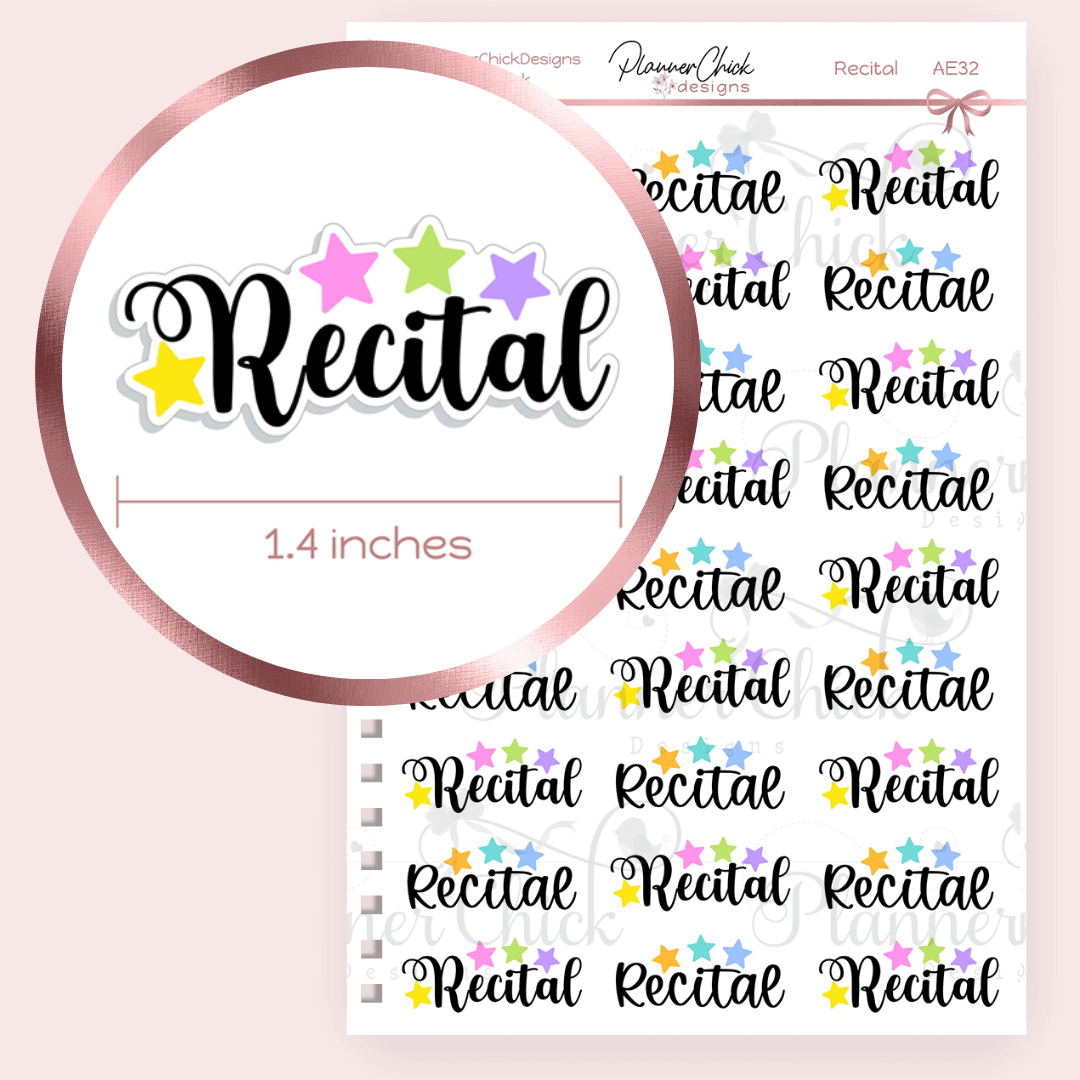 Recital Planner Stickers – PlannerChickDesigns