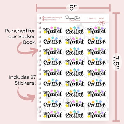 Recital Planner Stickers