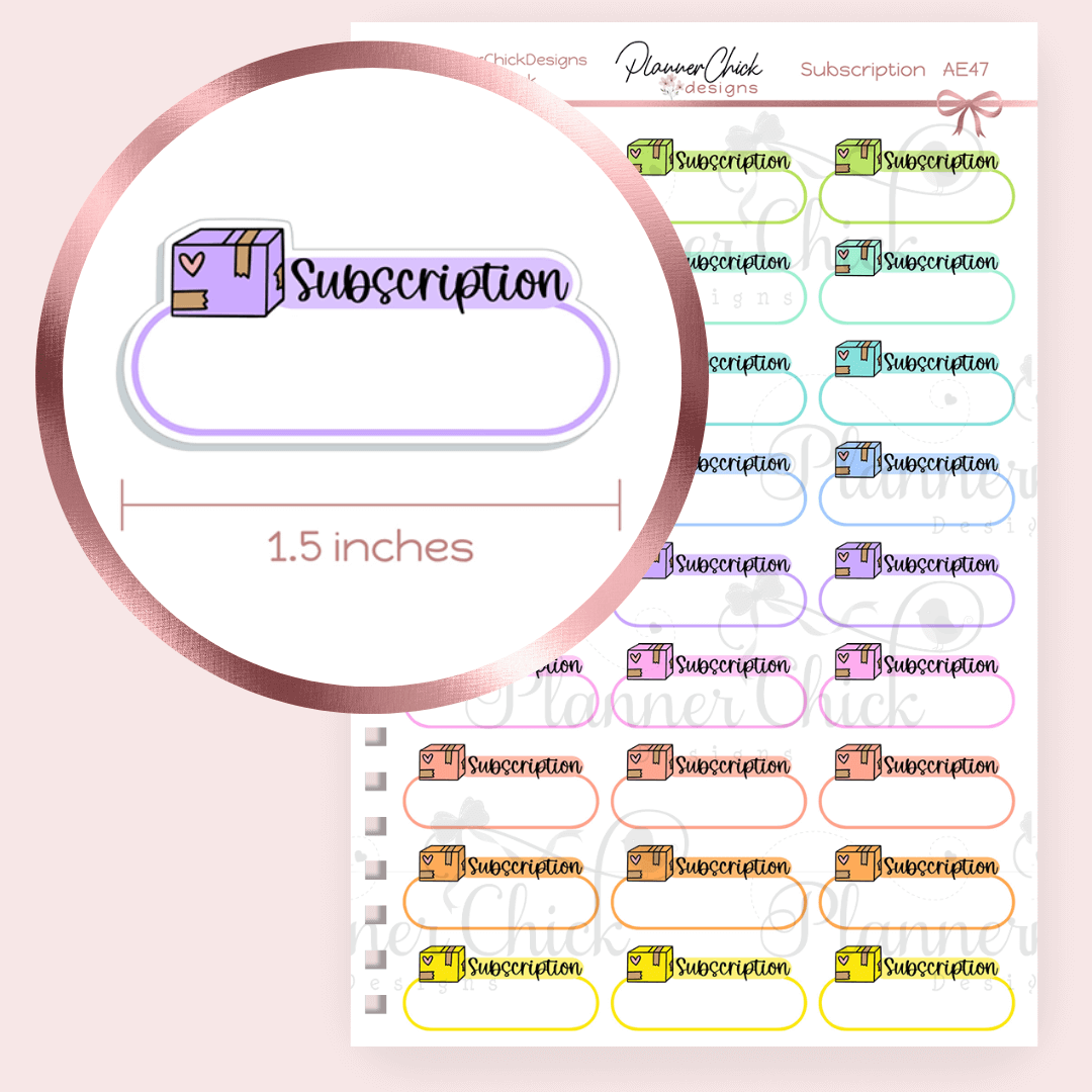 Subscription Planner Stickers – PlannerChickDesigns
