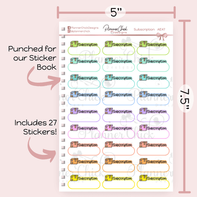 Subscription Planner Stickers