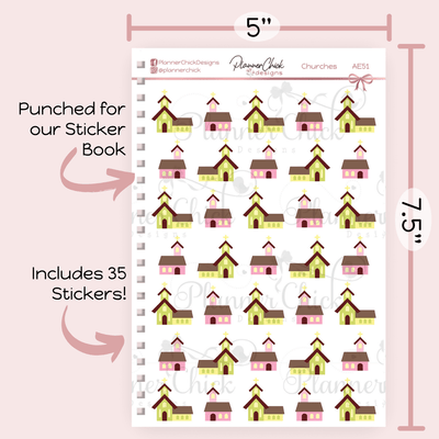 Churches Planner Stickers PlannerChickDesigns