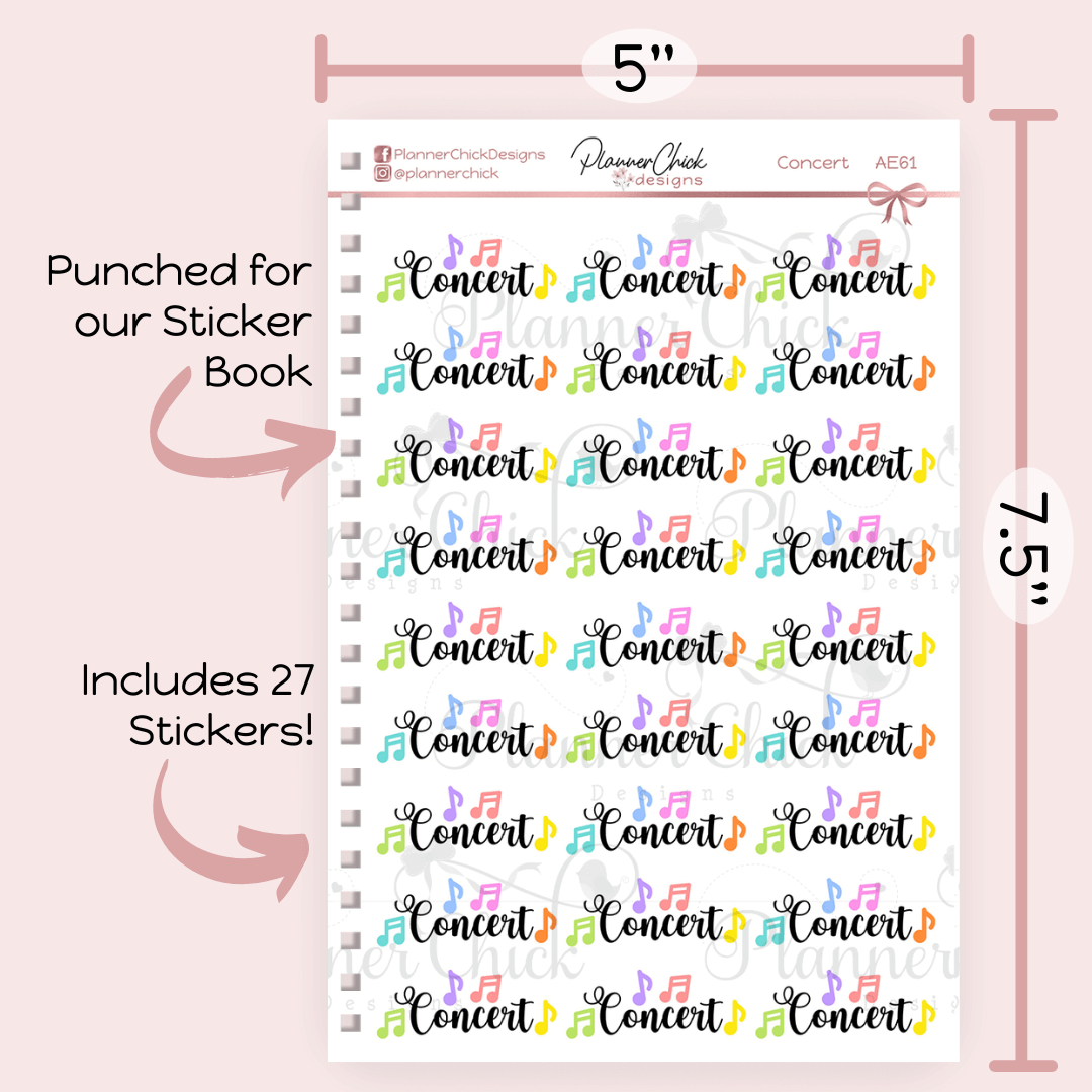 Concert Planner Stickers